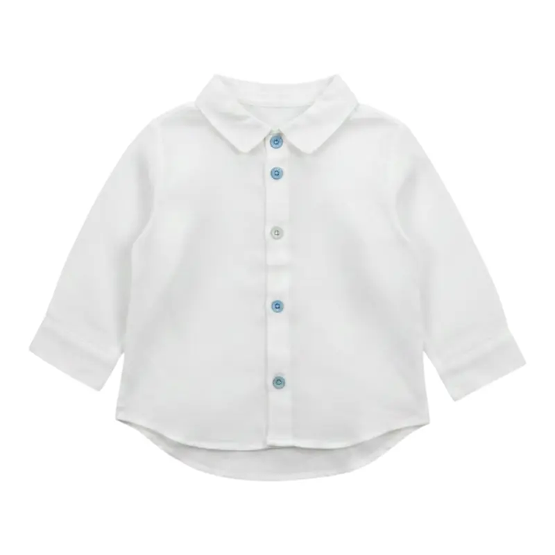 Baby Vip Camicia tinta unita Manica Lunga Bianco per Neonato
