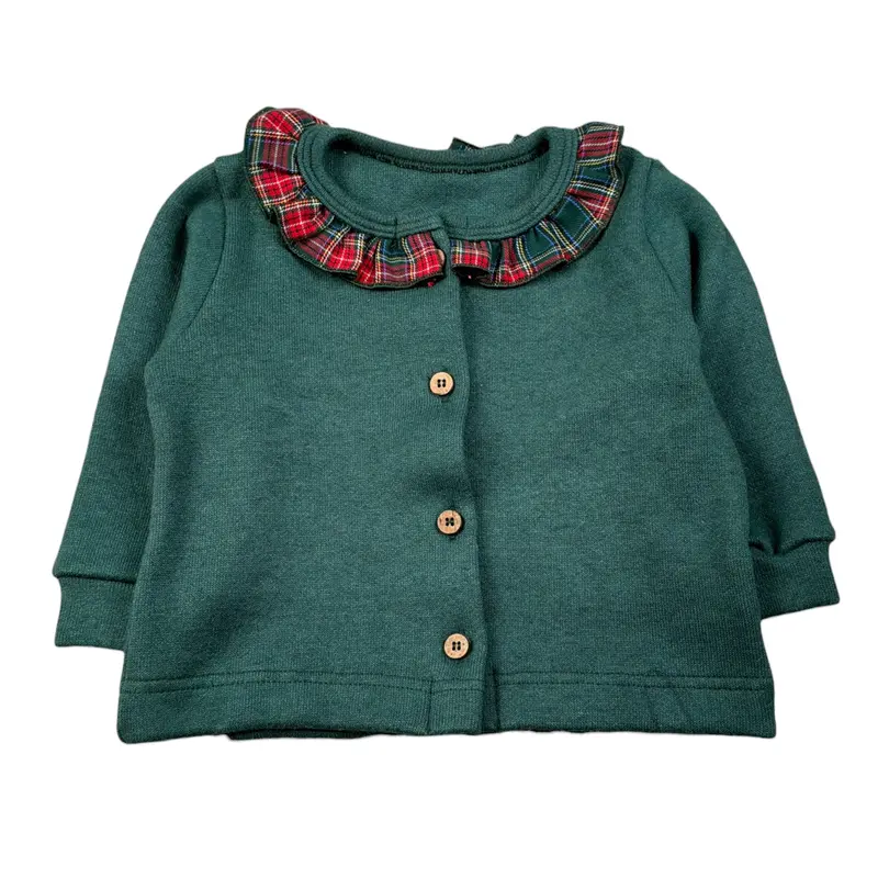 Baby Vip Cardigan tinta unita Verde per Neonata