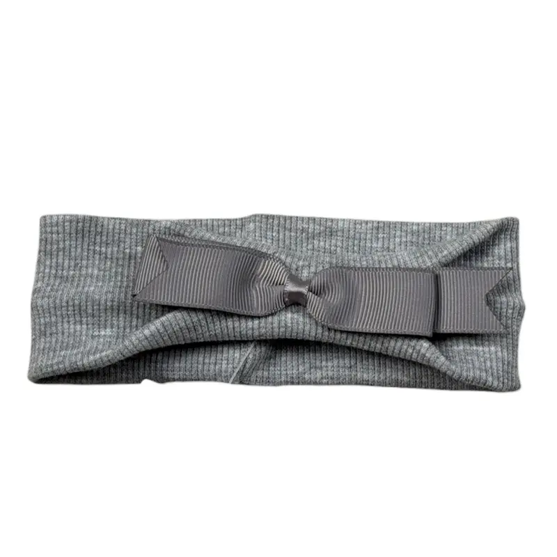 Baby Vip Fascia Tint Unita con Fiocco Grigio per Neonata