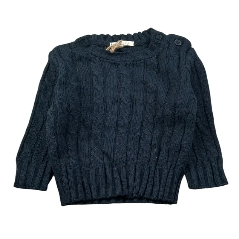 Baby Vip Maglia Girocollo tinta unita Blu per Neonato