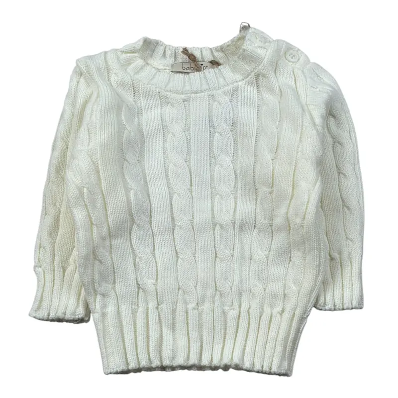 Baby Vip Maglia Girocollo tinta unita Panna per Bambino