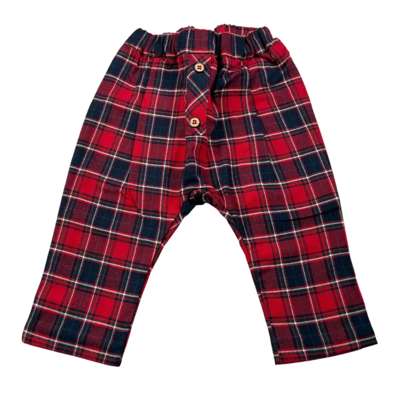 Baby Vip Pantalone Stampa Fantasia Bicolore Rosso/Blu per Neonato