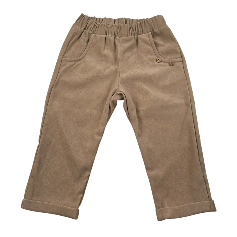 Baby Vip Pantalone tinta unita con Elastico In Vita Beige per Bambino