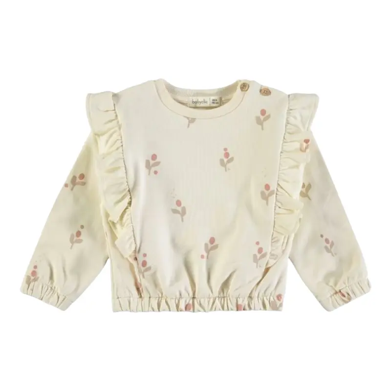 Babyclic Felpa Chiusa Girocollo tinta unita Crema per Bambina