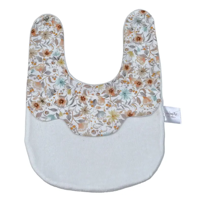 Babyvip Bavetta tinta unita con Fantasia Bianco per Neonata