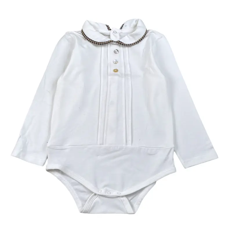 Babyvip Body tinta unita con Colletto Bianco per Bambina