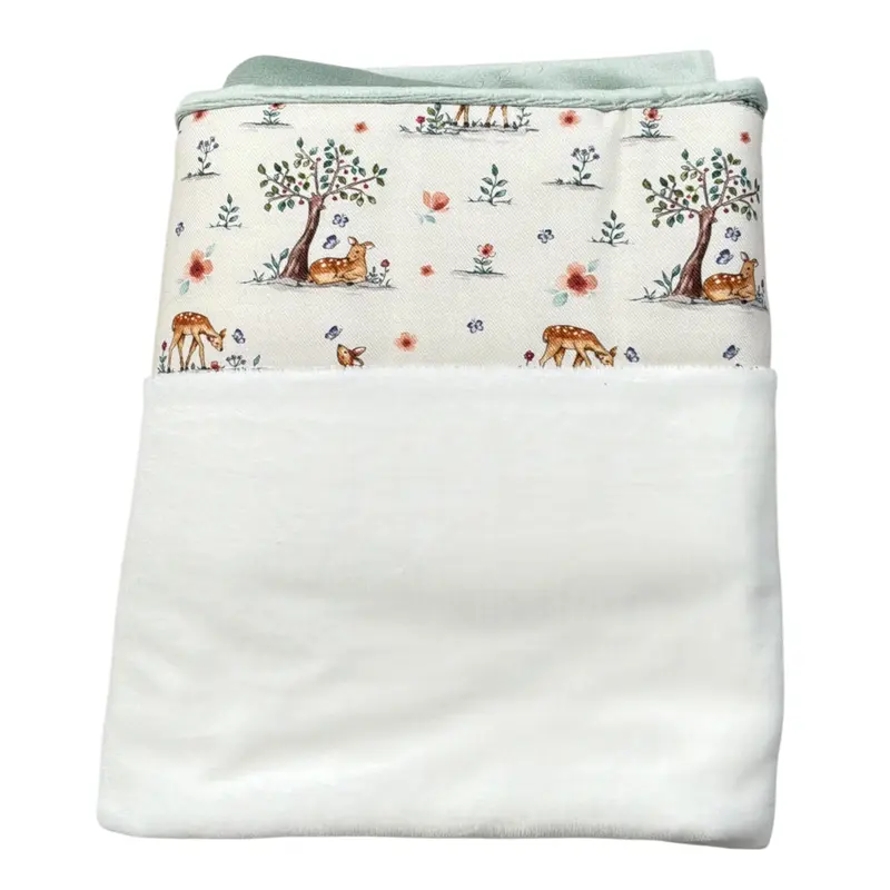 Babyvip Coperta Bicolore con Stampa Bianco per Neonata