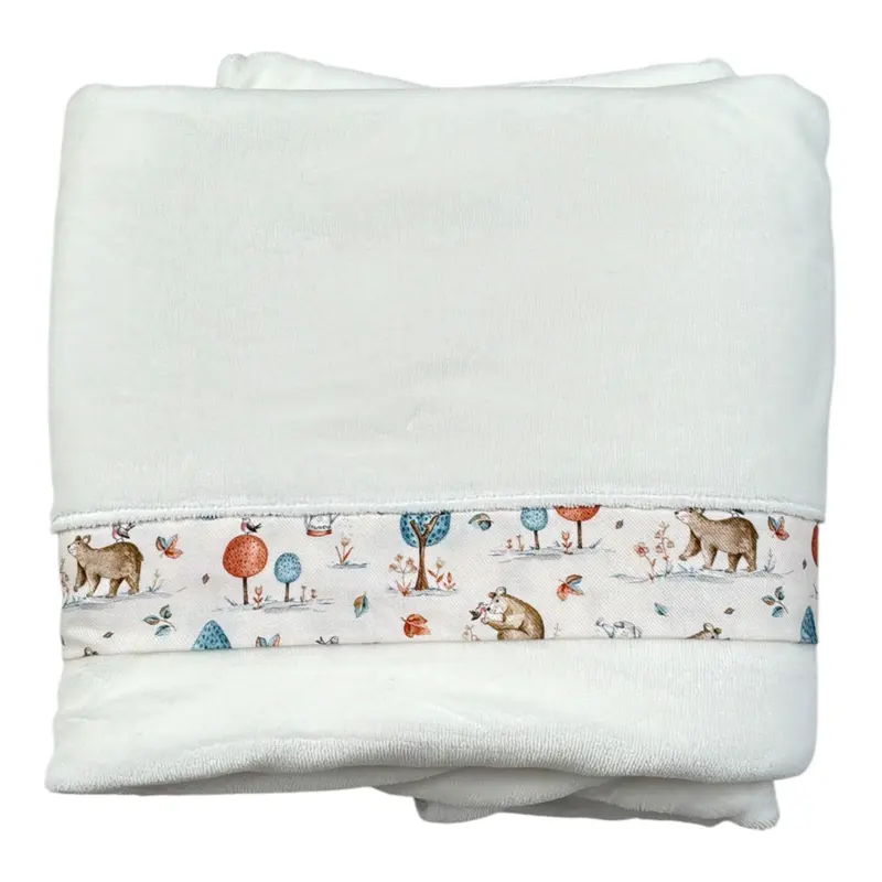 Babyvip Coperta tinta unita con Stampa Bianco per Neonata