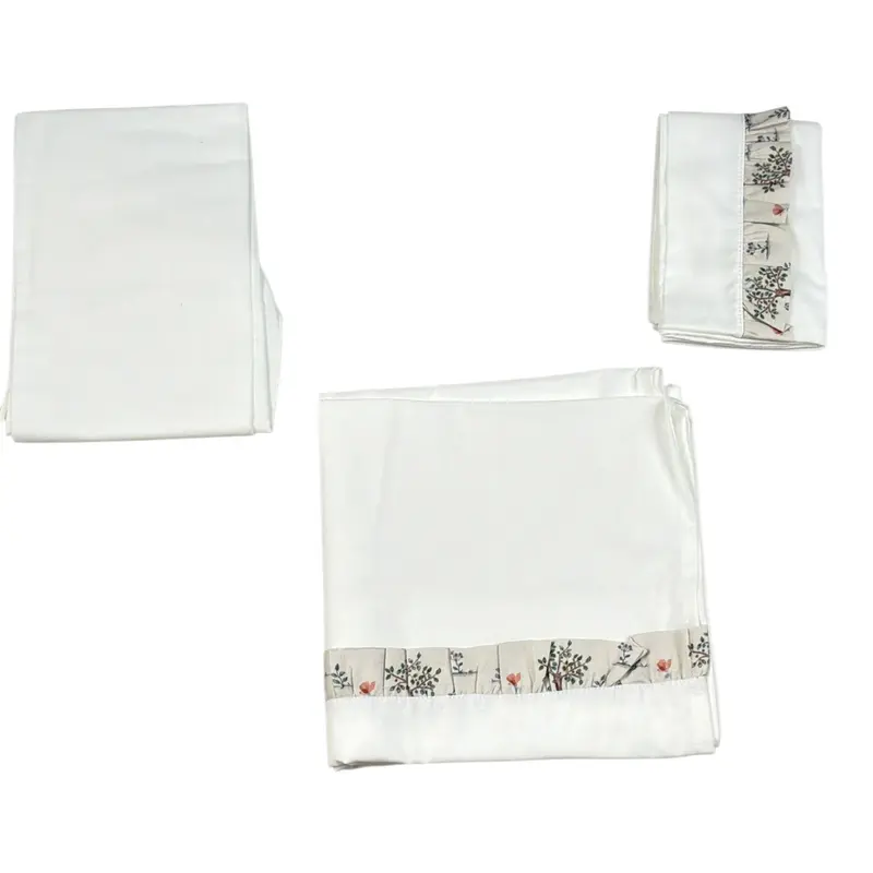 Babyvip Lenzuola Set 3Pz tinta unita Bianco per Neonata