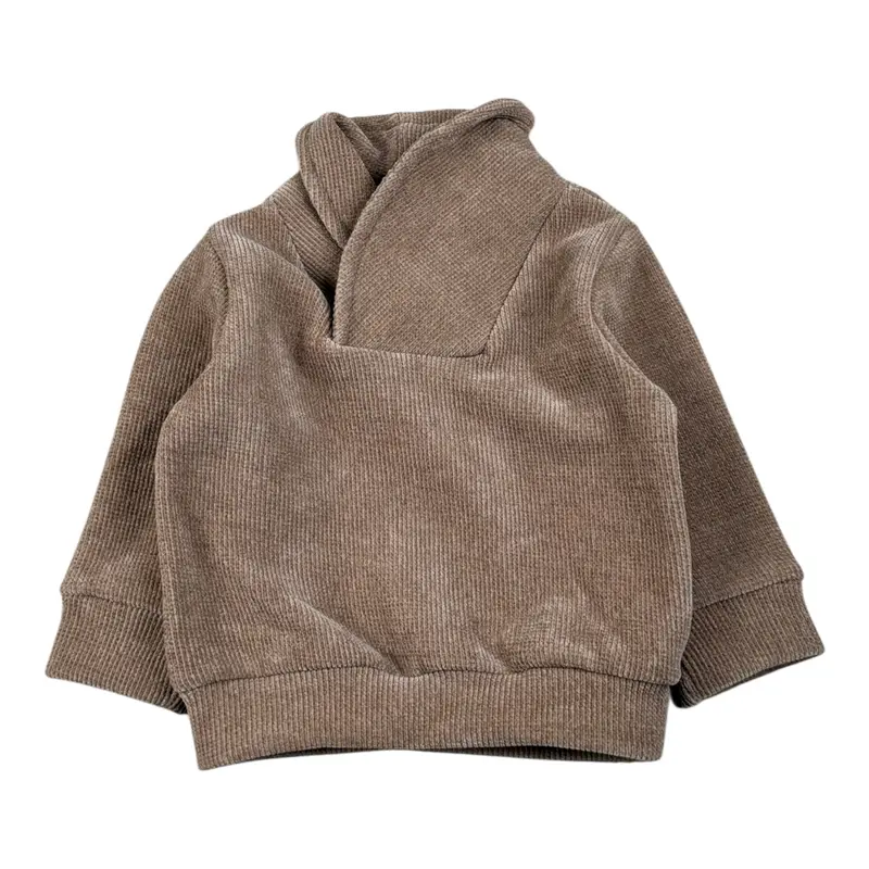 Babyvip Maglia tinta unita In Velluto Marrone per Neonato
