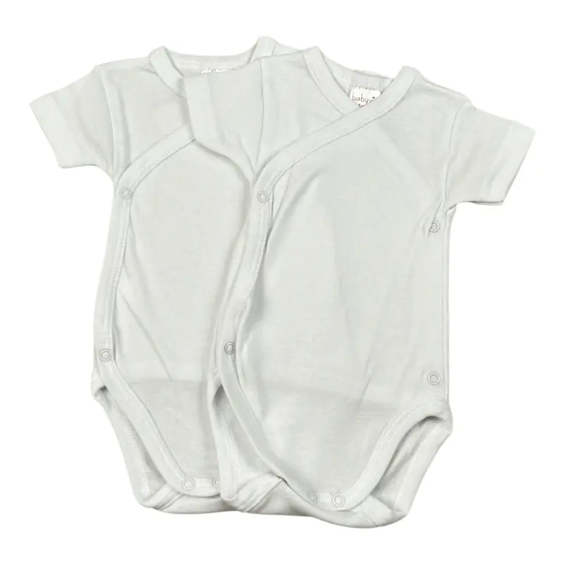Babyvip Set 2 Body tinta unita Mezza Manica Bianco per Neonata