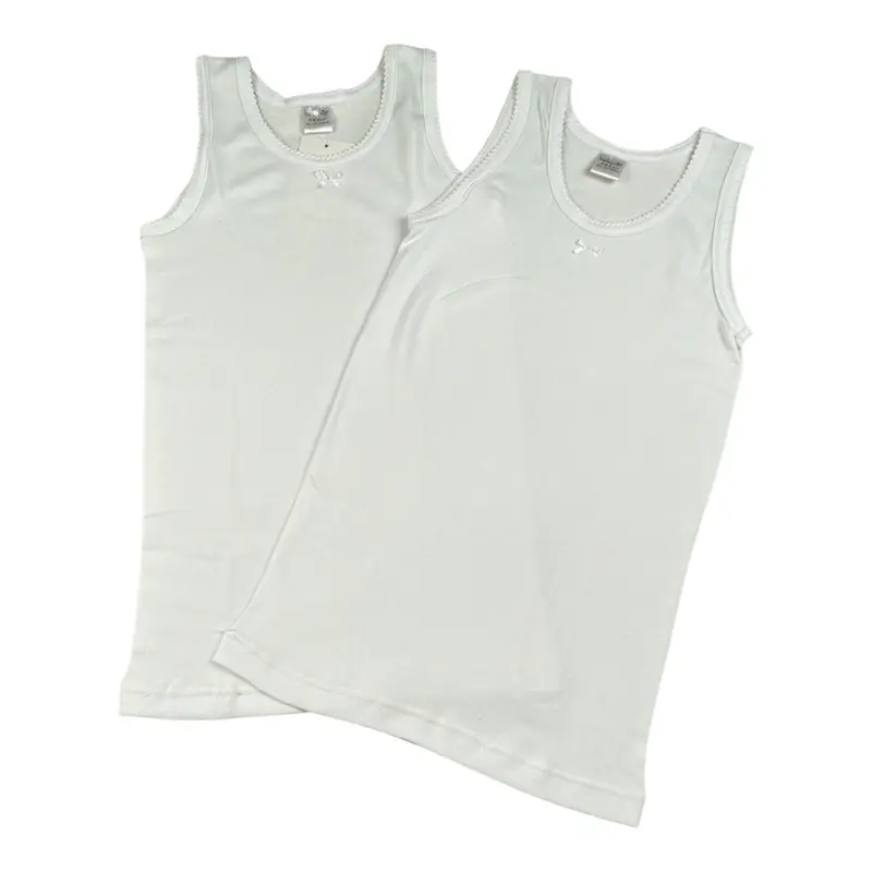 Babyvip Set 2 Canotta Intima tinta unita Bianco per Neonata