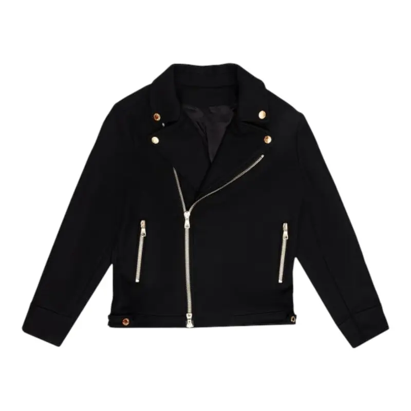 Balmain Giubbino tinta unita con Zip Nero per Bambino