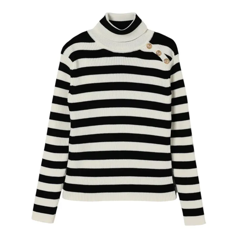 Balmain Maglia tinta unita con Fantasia A Righe Panna per Bambina