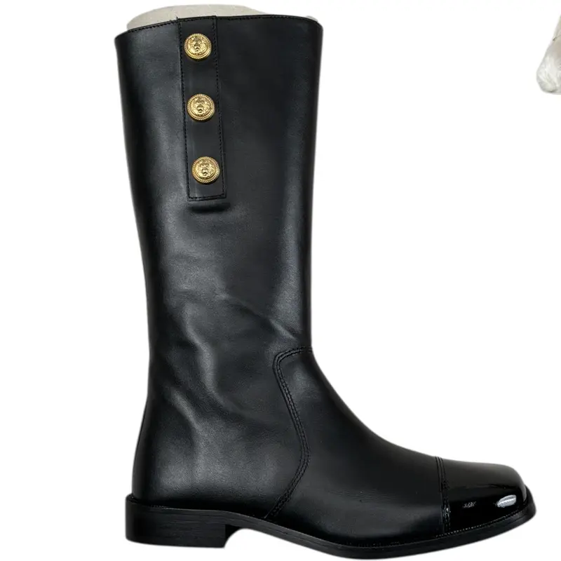 Balmain Stivali tinta unita con Zip Nero per Bambina