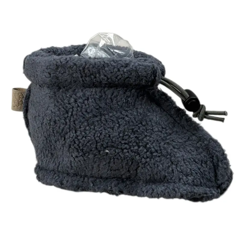 Bamboom+Babies Babbucce tinta unita Modello Teddy Grigio per Neonata