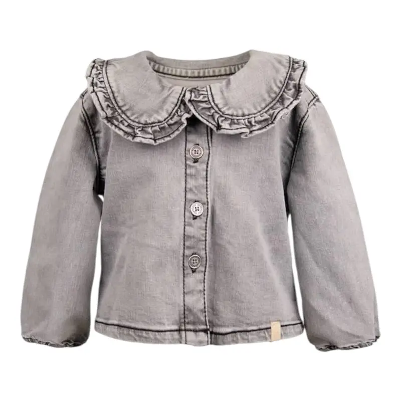 Bamboom+Babies Camicia Manica Lunga In Denim tinta unita Grigio per Neonata