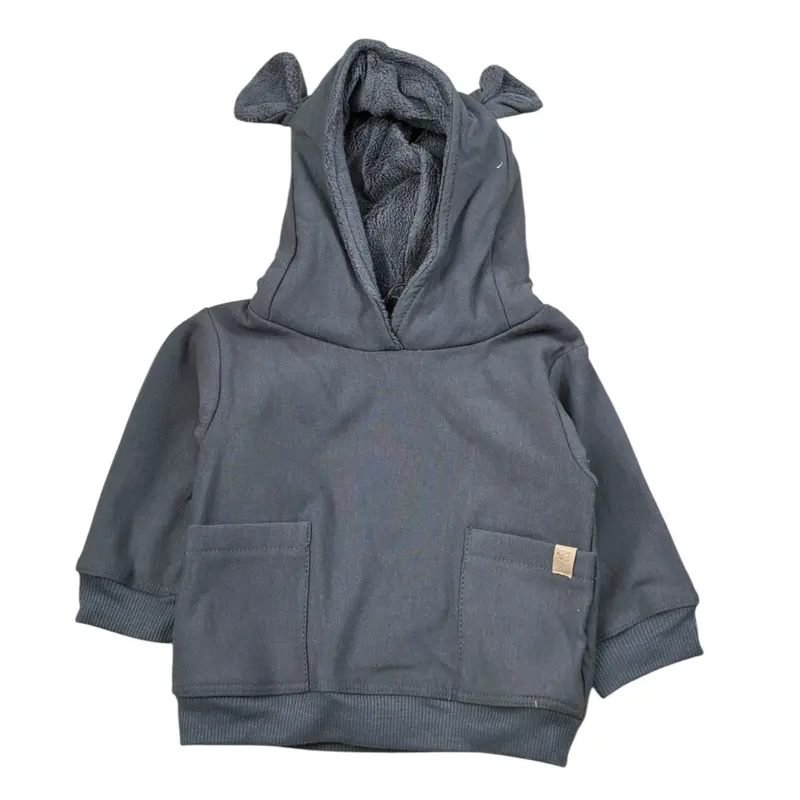 Bamboom+Babies Felpa tinta unita con Cappuccio Grigio per Neonato