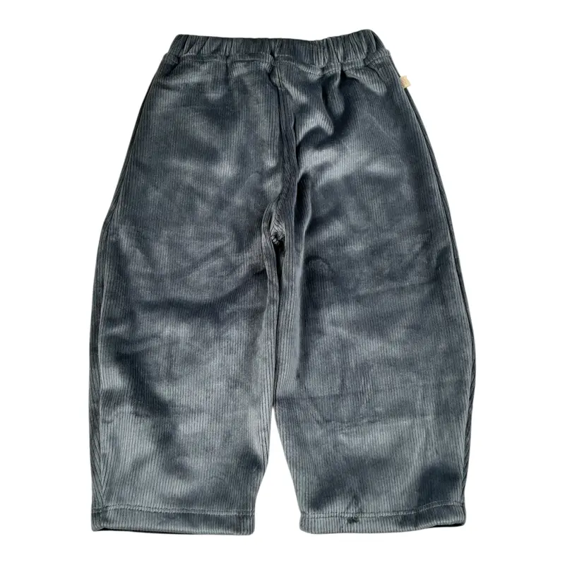 Bamboom+Babies Pantalone tinta unita In Velluto Grigio per Bambina