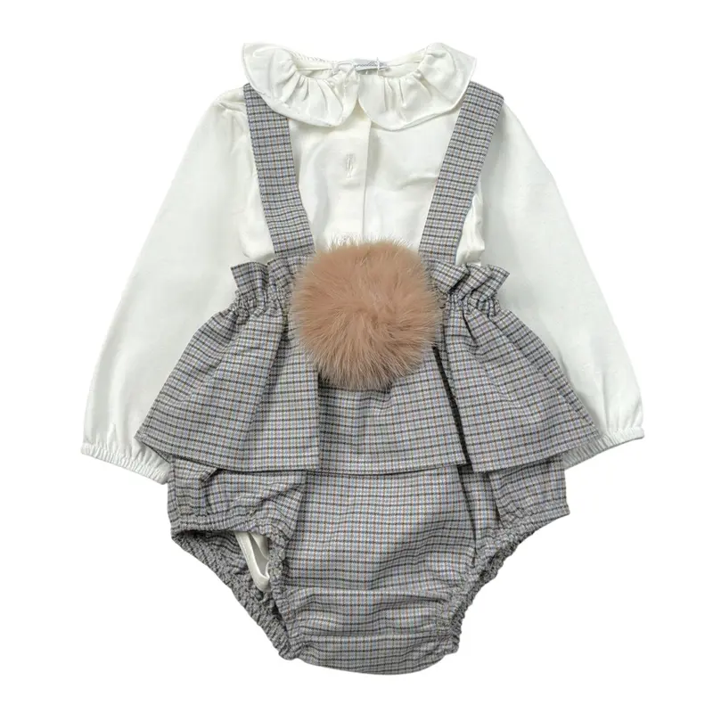 Barcellino Completo 2Pz Camicia-Salopette Bianco per Neonata