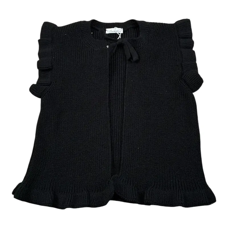 Barcellino Gilet In Filo tinta unita Nero per Bambina