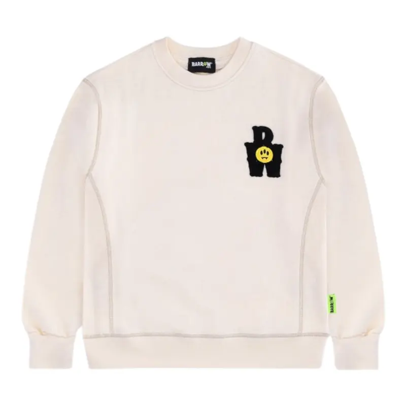 Barrow Kids Felpa Chiusa Girocollo Tint Unita Panna per Bambina