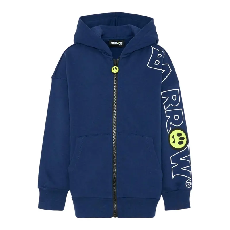 Barrow Kids Felpa con Zip E Cappuccio tinta unita Blu per Bambino