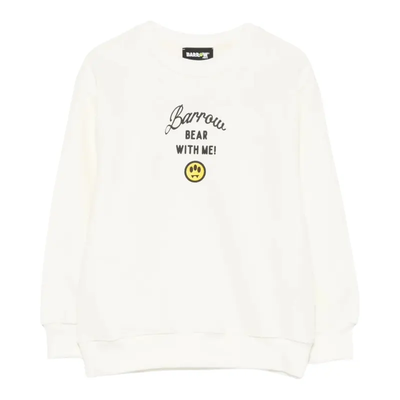 Barrow Kids Felpa tinta unita con Stampa Bianco per Bambino
