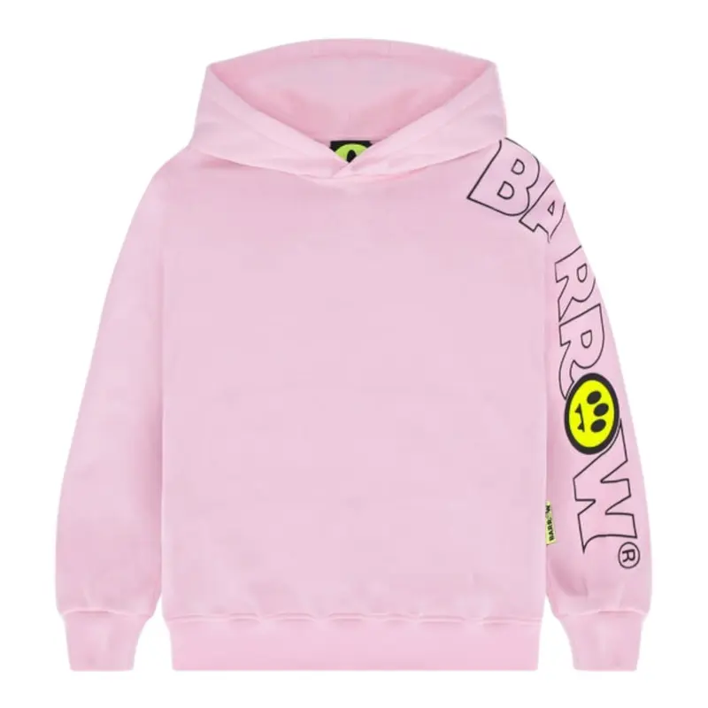 Barrow Kids Felpa tinta unita con Stampa Rosa per Bambino