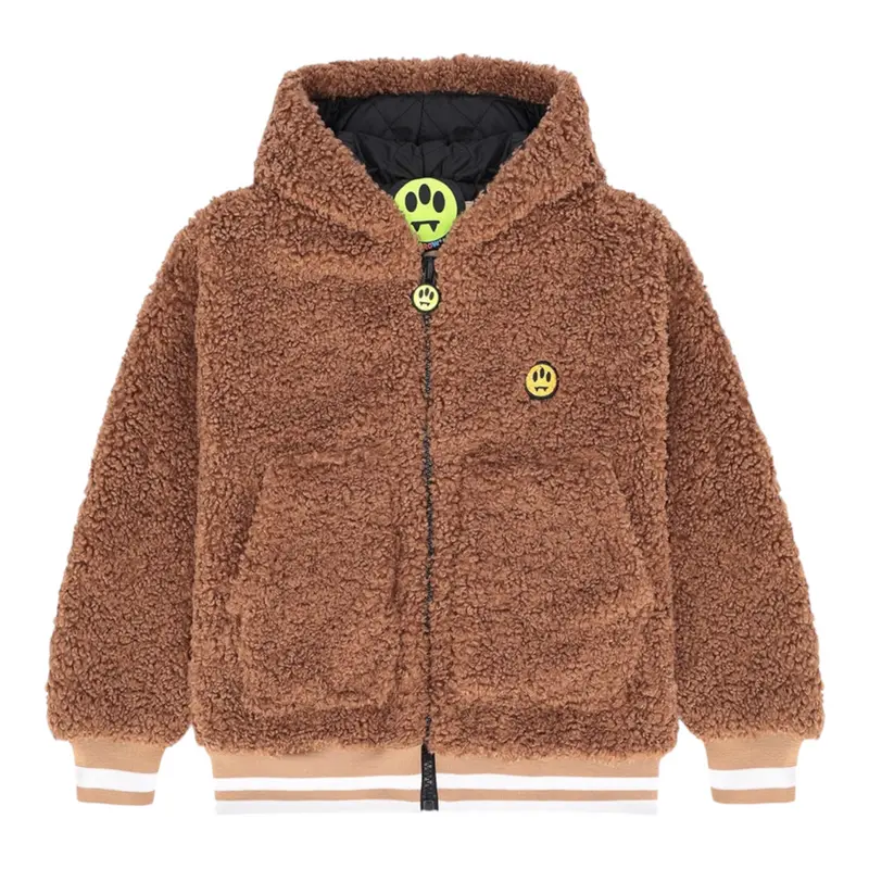 Barrow Kids Giubbino Modello Teddy con Zip E Cappuccio Marrone per Bambino
