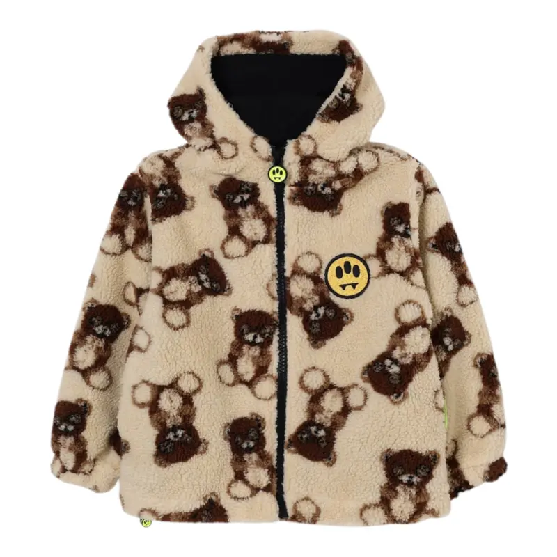 Barrow Kids Giubbino Pelliccia tinta unita con Orsi Crema per Bambino