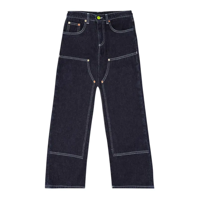 Barrow Kids Jeans tinta unita con Cuciture In Contrasto Blu per Bambino