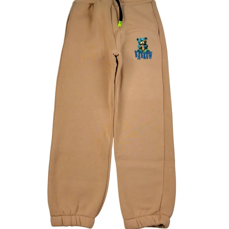 Barrow Kids Pantalone Modello Tuta tinta unita con Logo Beige per Bambino