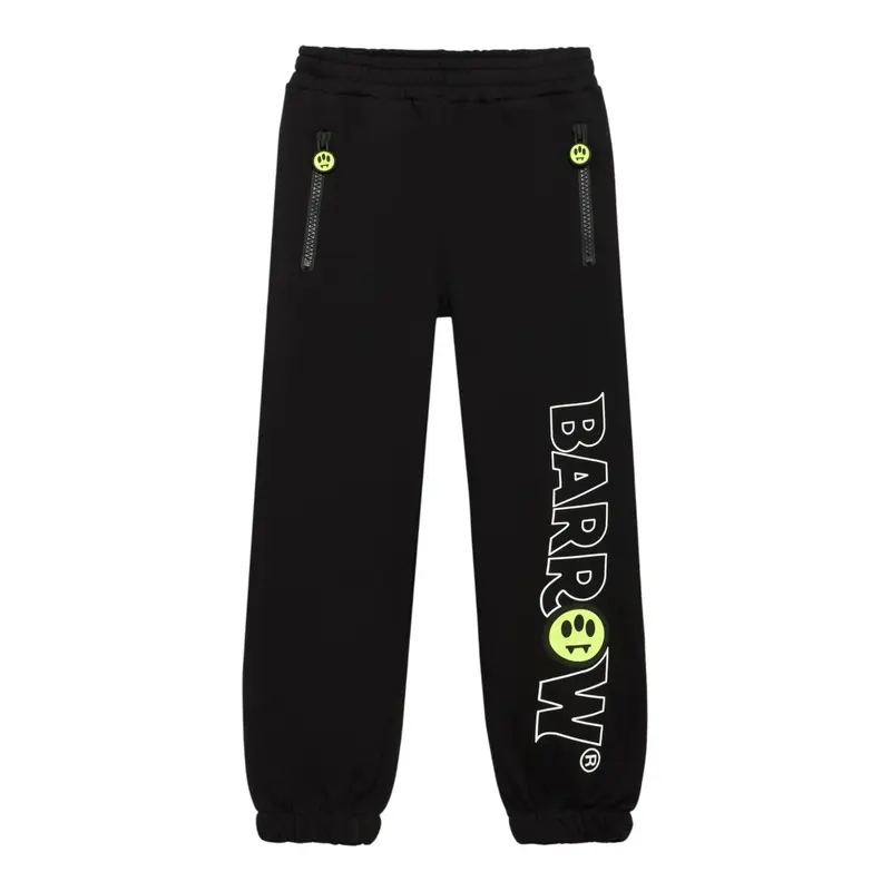 Barrow Kids Pantalone Modello Tuta tinta unita con Logo Nero per Bambino