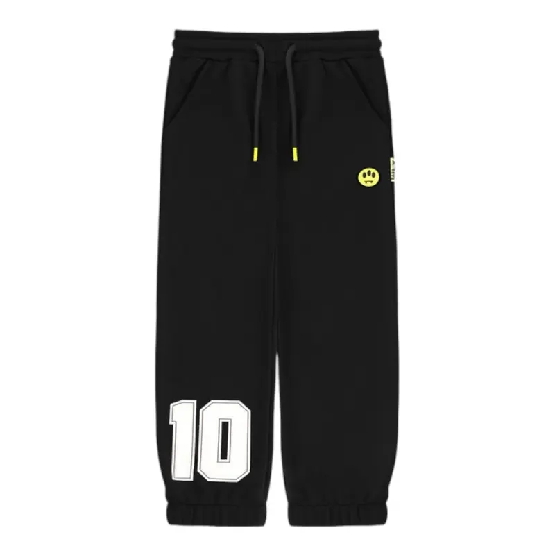 Barrow Kids Pantalone Tuta tinta unita con Logo Nero per Bambino