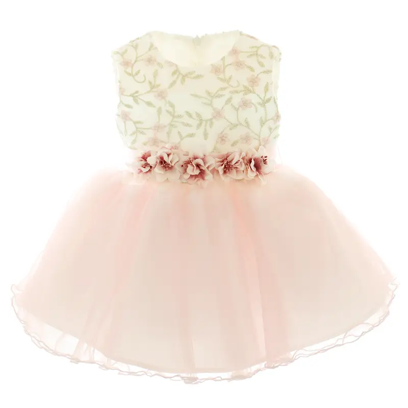 Battesimo Bambina ricamo fiori con scarpe coordinate