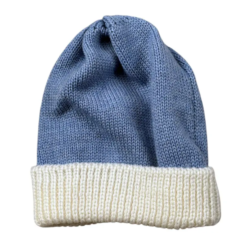 Bebe' Di Almy Cappello Bicolore Azzurro per Neonato
