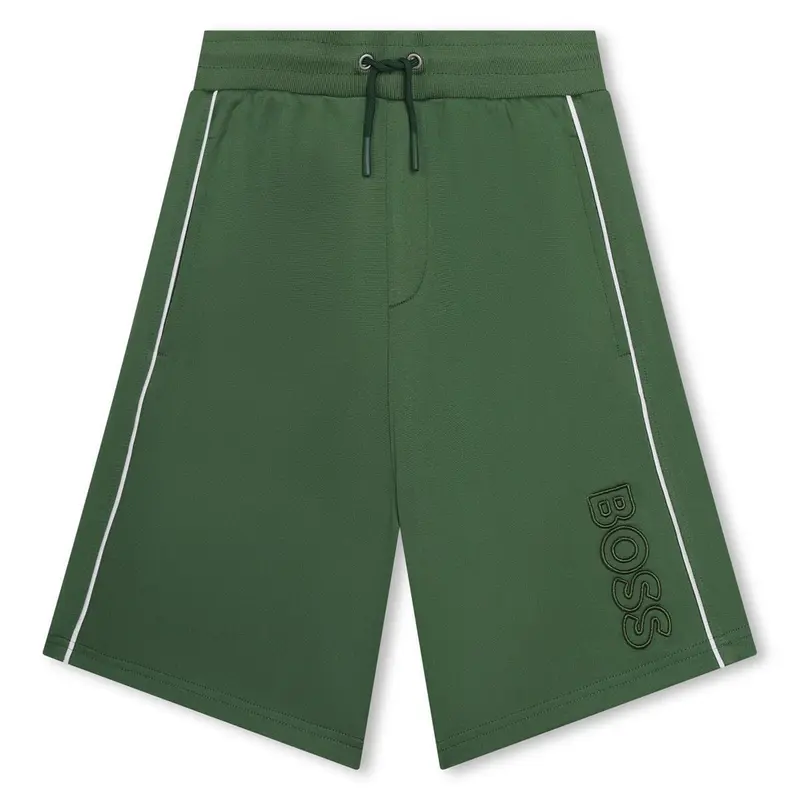 Bermuda bambino Boss con coulisse e logo ricamato