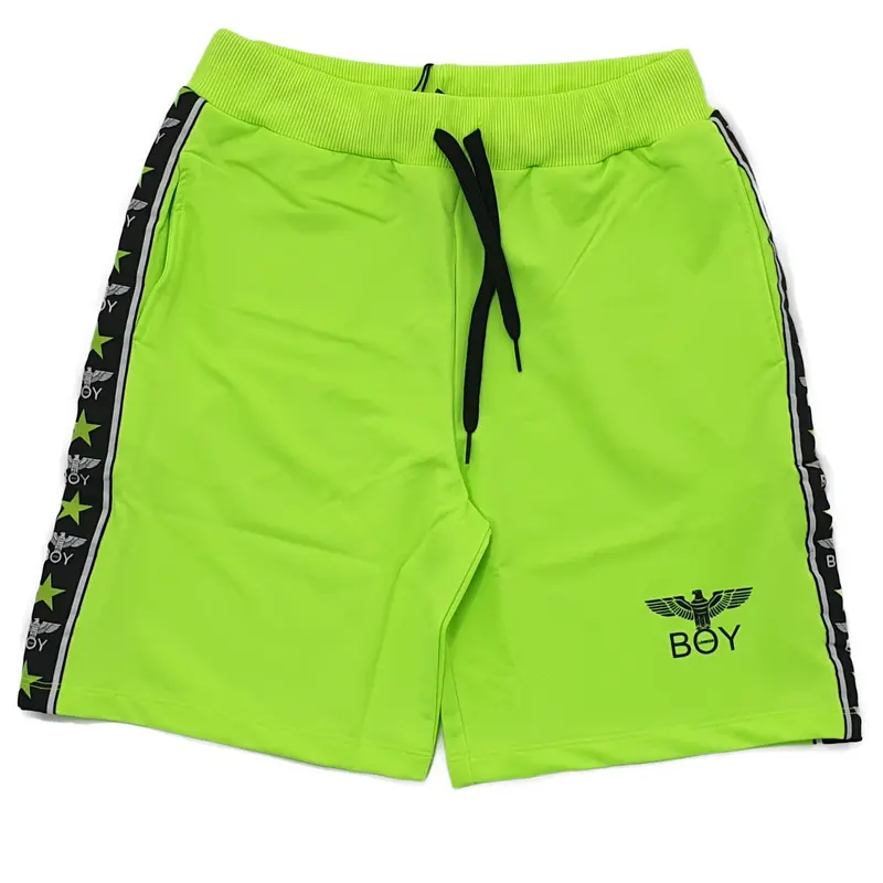 Bermuda bambino Boy London giallo fluo con bandina laterale