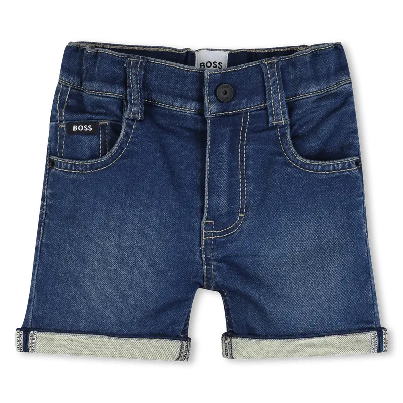 BERMUDA DI JEANS ELASTICO BLU SCURO BOSS