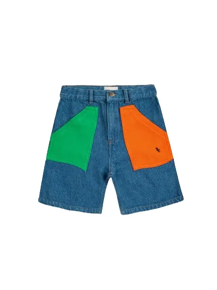 Bermuda in denim color block
