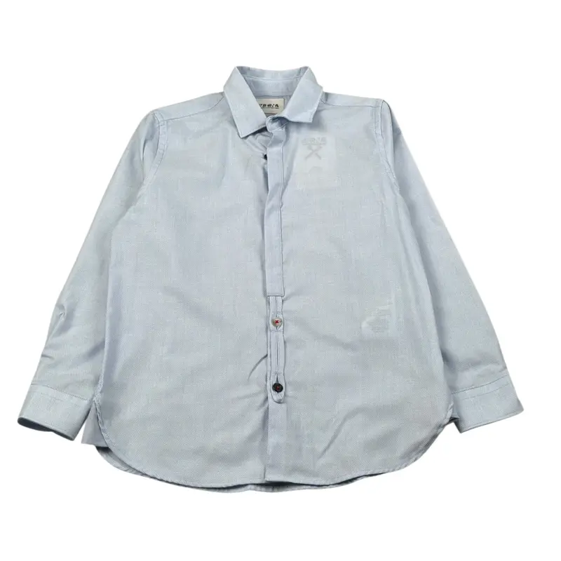 Berna Camicia tinta unita con Manica Lunga Azzurro per Bambino