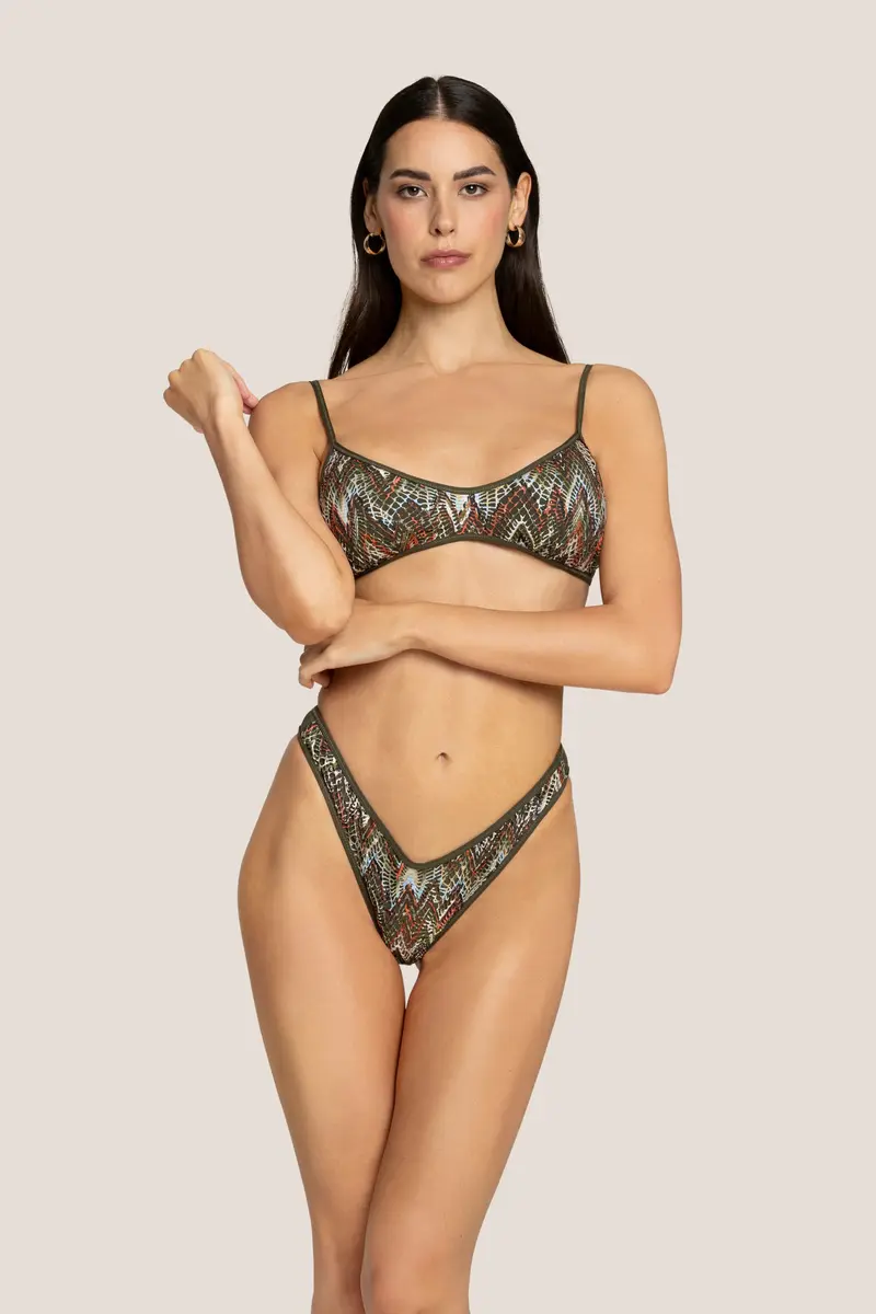 BIKINI GEOMETRICO TOP E SLIP A V 4GIVENESS
