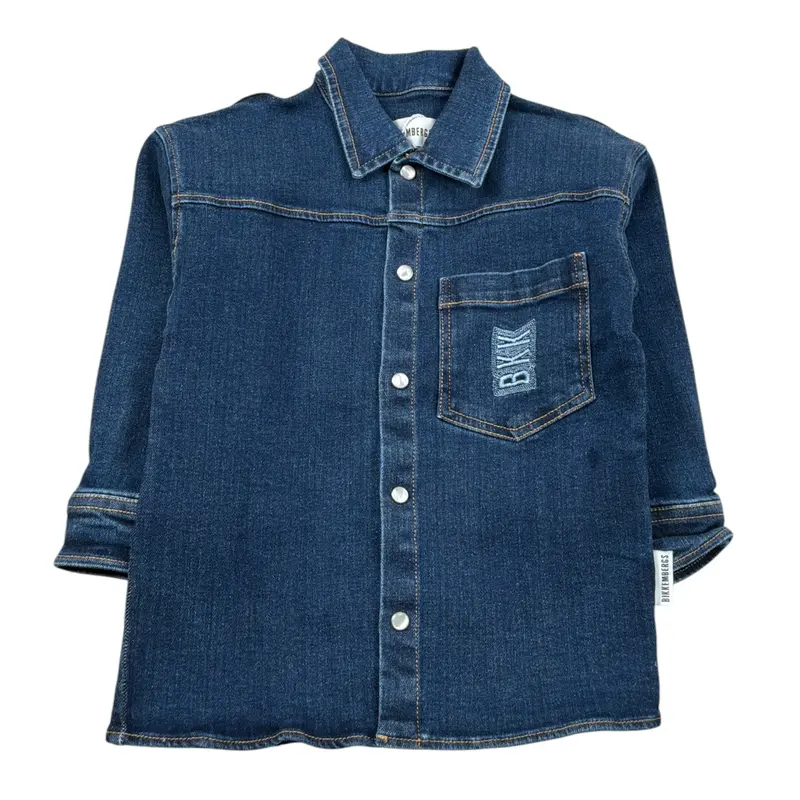 Bikkembergs Camicia In Denim tinta unita Blu per Neonato