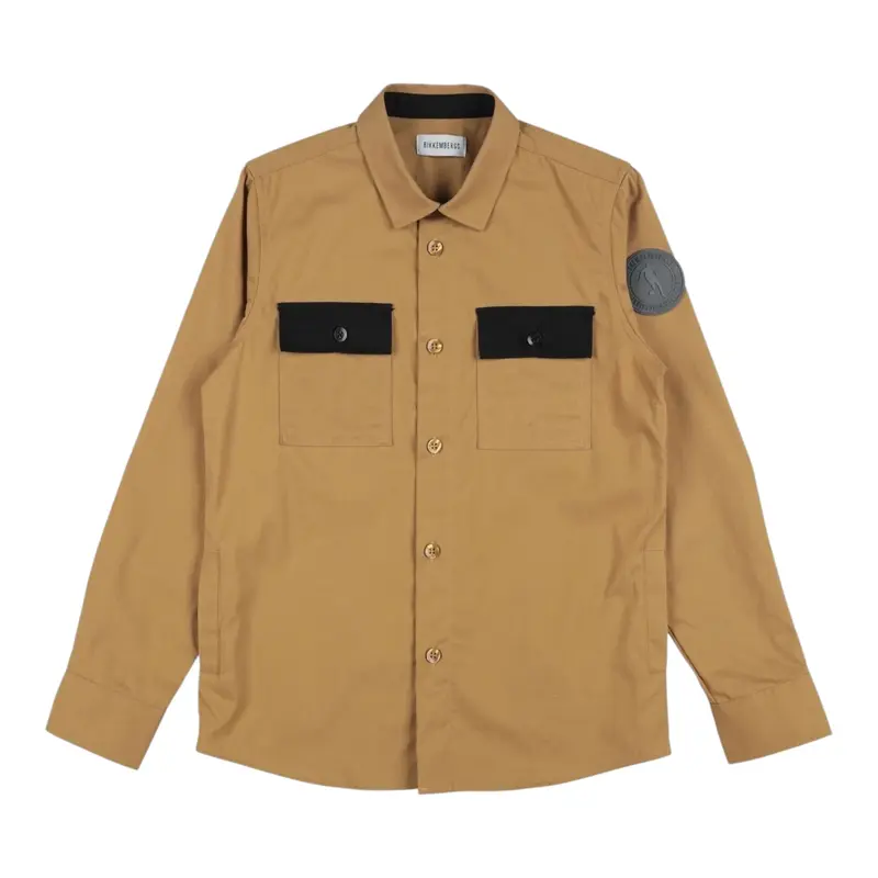 Bikkembergs Camicia Manica Lunga tinta unita Cammello per Bambino
