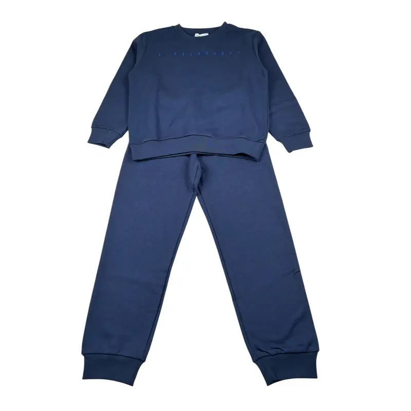 Bikkembergs Completo 2 Pezzi Felpa-Pantalone tinta unita Blu per Bambino