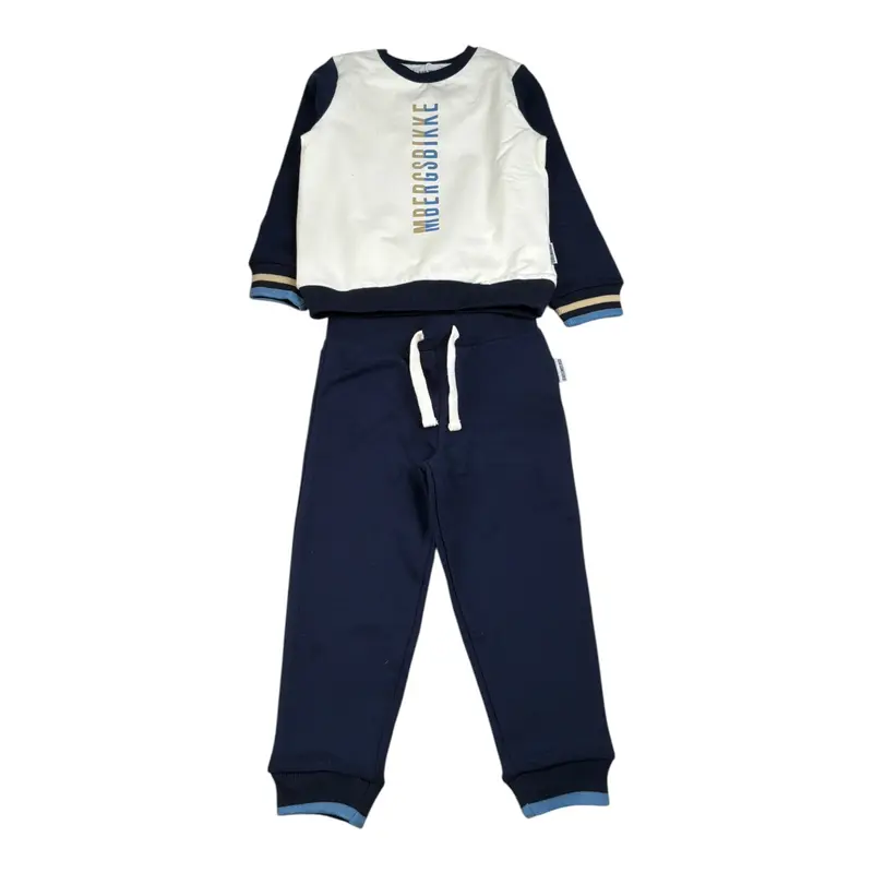 Bikkembergs Completo 2Pz Felpa-Pantalone Modello Tuta Blu per Neonato