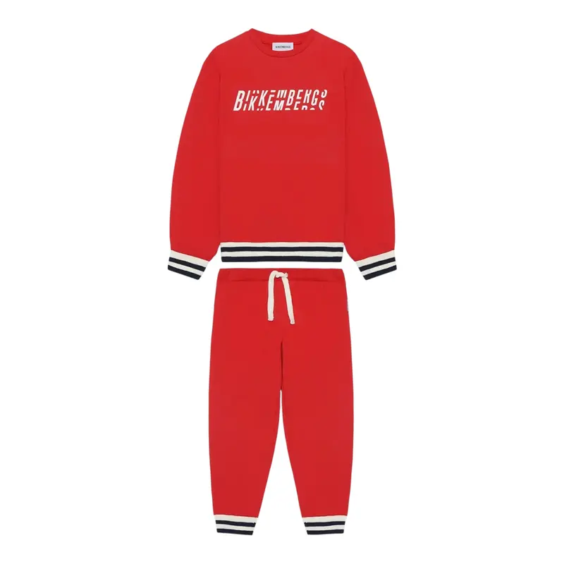 Bikkembergs Completo 2Pz Felpa-Pantalone Rosso per Neonato