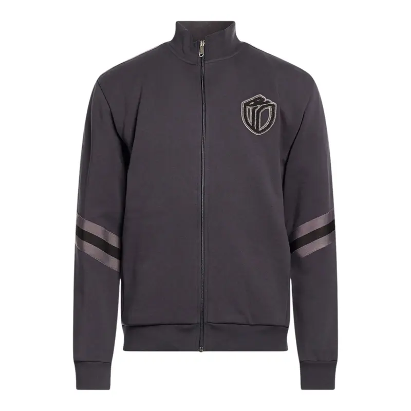 Bikkembergs Completo 2Pz Felpa tinta unita con Zip-Pantalone Nero per Bambino