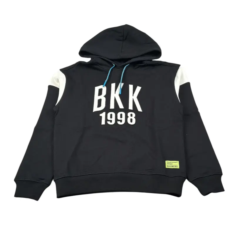 Bikkembergs Felpa Chiusa con Cappuccio tinta unita Nero per Bambino